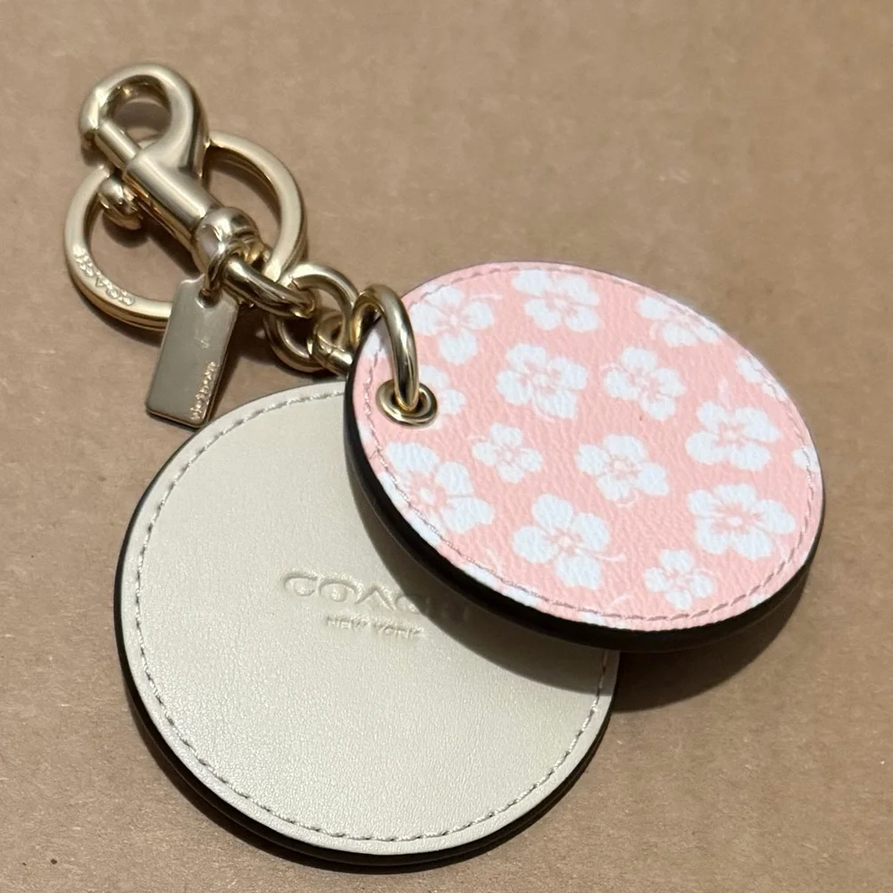 Coach Mirror Bag Charm featuring a Graphic Ditsy Print - Picture 2 of 2